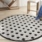 Homeroots 5 ft. Round Black White Gray Indoor & Outdoor Area Rug 385140 - alternate 4